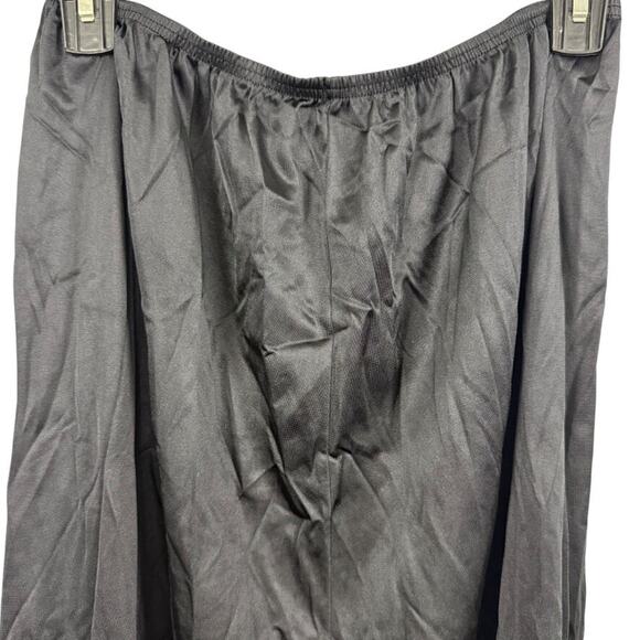 Adonna Womens Black Maxi High Slit Elastic Waist Half Slip Skirt Satin sz 1X - Picture 5 of 16